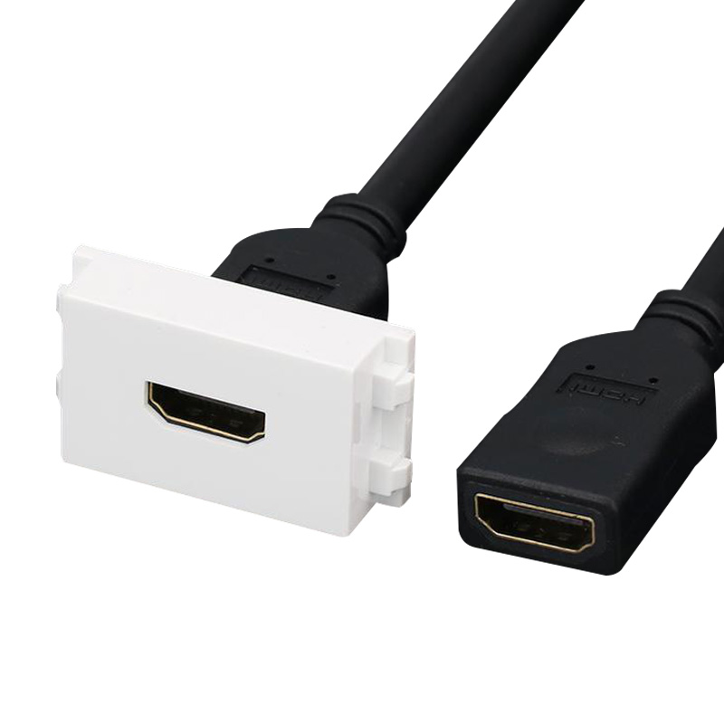 128型地插面板配件HDMI1090P高清帶線20cm多媒體會議室投影儀模組 占1個模塊位